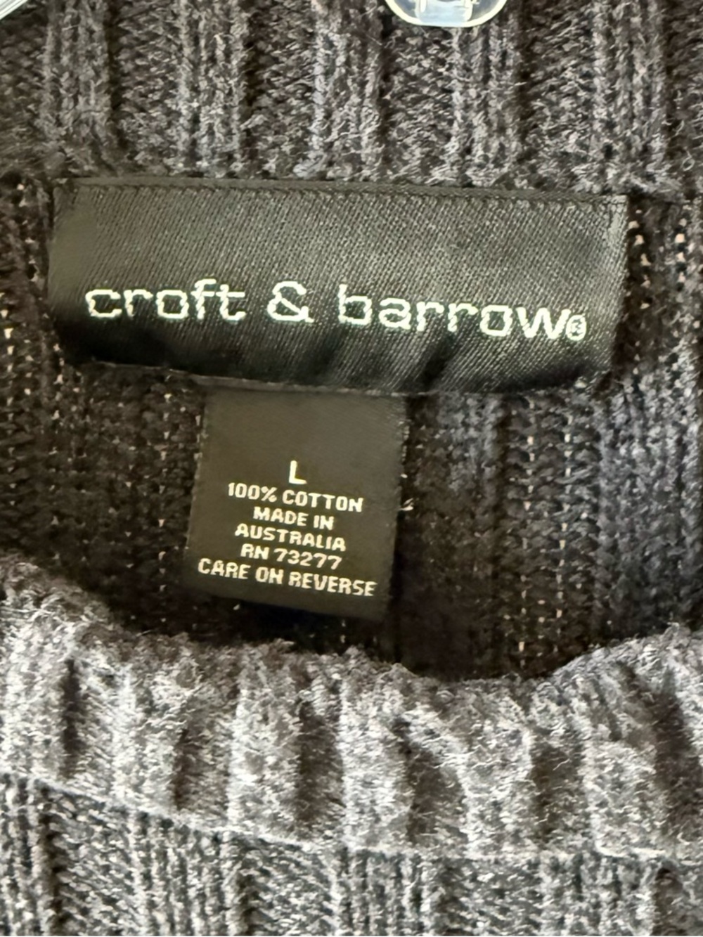croft & barrow Men's Ribbed Crewneck Sweater - Charcoal - Picture 3 of 4